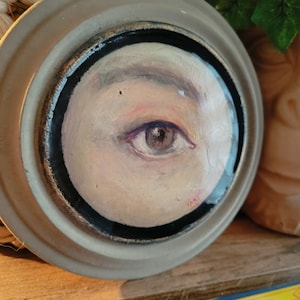 Pintura acrílica meu olho criação original marina desportes pintura acrílica arte olhos napoleão francês estilo antigo resina antiga