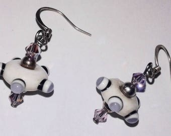 Purple UFO earrings