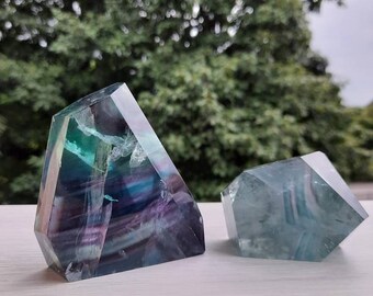 lievevt Fluorite Esagonale Crystal Prisma Sfaccettato Prisma Cristallo Fluorite Colorata per Ornamenti Decorazione Reiki Chakra Meditazione Terapia