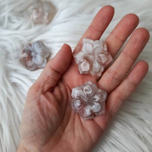 Semi-precious stone flower, sakura agate, cherry blossom, palm stone, crystals, meditation, protection, carved crystal