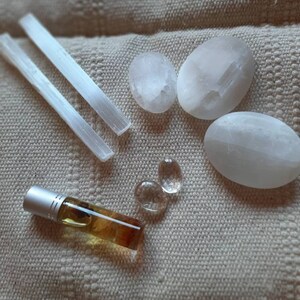 Reinheits-Kit, Selenit und klarer Quarz, Reinheits-Kristall-Kit, Selenit, klarer Quarz