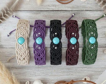 Macrame Gemstone Bracelet: Personalized Birthstone, Boho Style