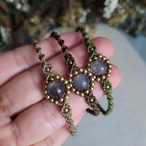 Macrame Labradorite Boho Bracelet with Gemstone, Healing Stone Jewelry, Hippi Crystal Bracelet, Natural Stone Bracelet, Unique Gift for Her