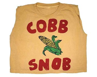 Cobb Snob Crop Top, Spring Tank, Farmer&#39;s Market Style, Summer Graphic Tee