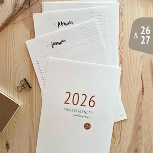 A4 Familienkalender und Jahresplaner 2026/2027 "No. 2" (DIN A4) - mit 3/4/5 Spalten
