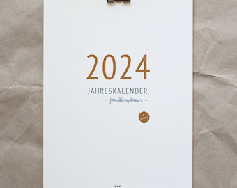 A4 Familienkalender und Jahresplaner 2024/2025 "No. 2" (DIN A4) - mit 3/4/5 Spalten