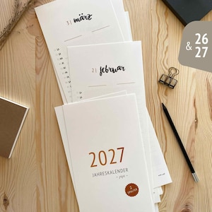 Wandkalender 2026/2027, Halb A3, Jahresplaner für Paare mit wählbaren Spalten und Startmonat
