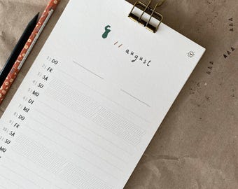 Schmaler Wandkalender 2026, 2027 | Halb A3 | Jahresplaner für Paare | Spalten und Startmonat wählbar | Eukalyptus ODER Schwarz/Weiss