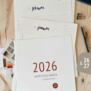 Calendario familiar y planificador anual A3 2026/2027 "N.º 2" – A3 con 3, 4, 5 o 6 columnas