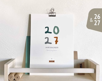 A4 Family Calendar and Year Planner 2026/2027 "No. 3 – Eucalyptus"