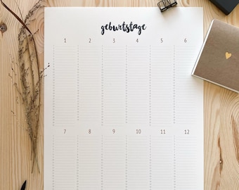 Birthday calendar A3 “Anno No. 2”