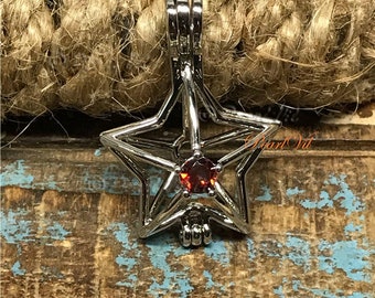 Shining Star - Locket Pearl Cage Pendant - Silver Coated For 6mm - 8mm Pearl