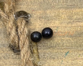 Black - Round Loose Pearls, AAA Quality, 6-7mm, 7-8mm, Single, Twin, Wholesale