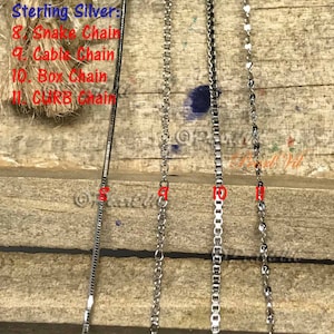 925 Solid Sterling Silver Chain - 18&quot;, 20&quot;, 22&quot;, 24&quot; Various Styles