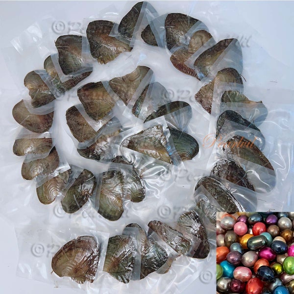 Freshwater Oyster With 6-9mm Unicorn Pearl Inside - Order To Go - Buy 9 Get The 10th Free