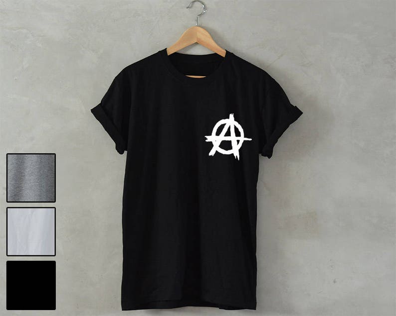 Anarchy Logo T Shirt Symbol Sign Shirt Unisex Red Print Design Tee Top