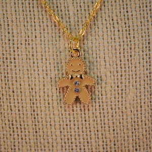 Enameled Gingerbread Men Necklace in Four Colors
