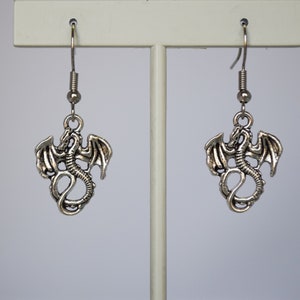 Flying Dragon Earrings in Gold and Silver