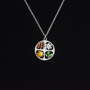 Hand Painted Four Seasons Necklace