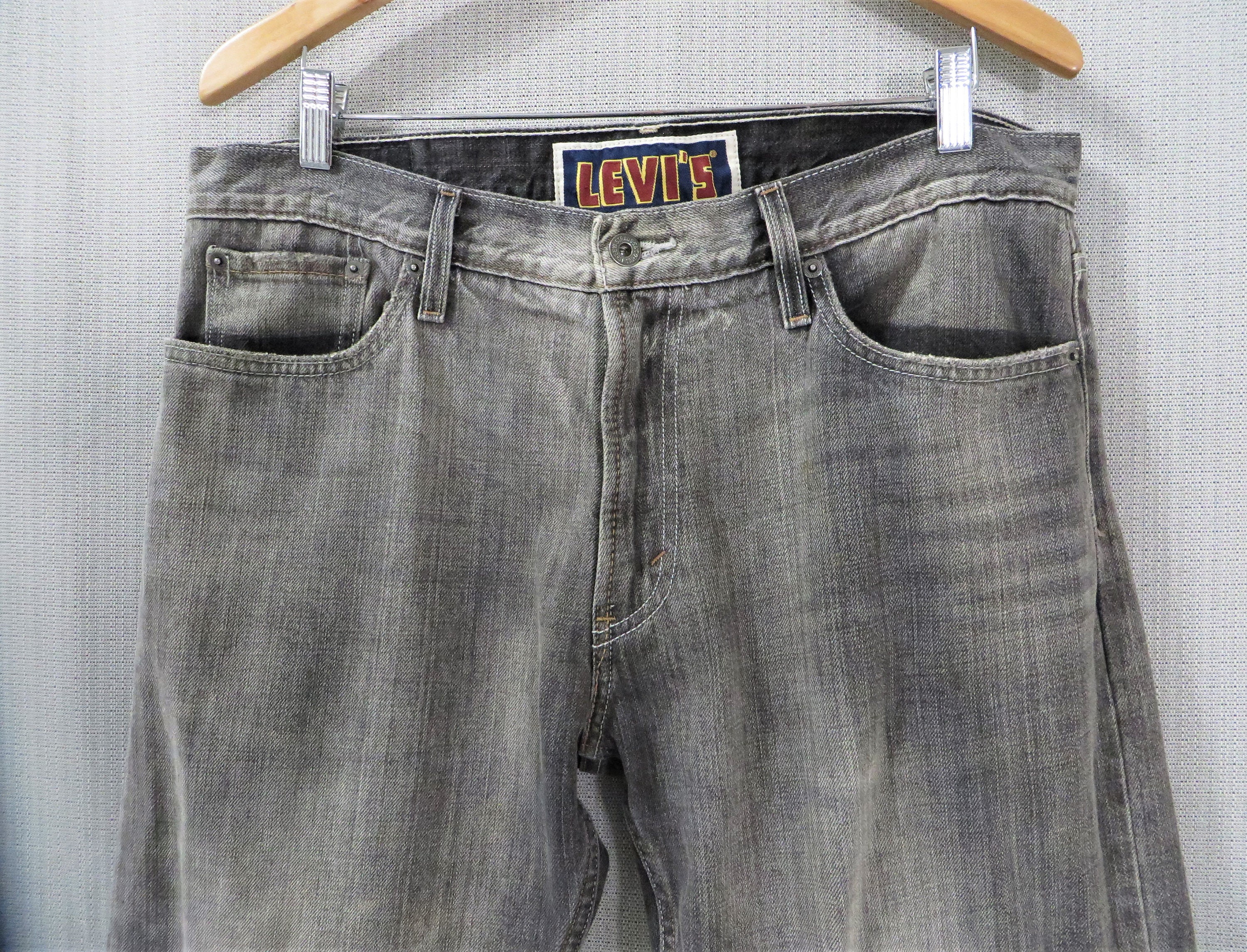 36x31 Vintage Black Label LEVIS 514 Faded Gray Denim Blue 36x31 Vintage Black Label LEVIS 514 Faded Gray Denim Blue