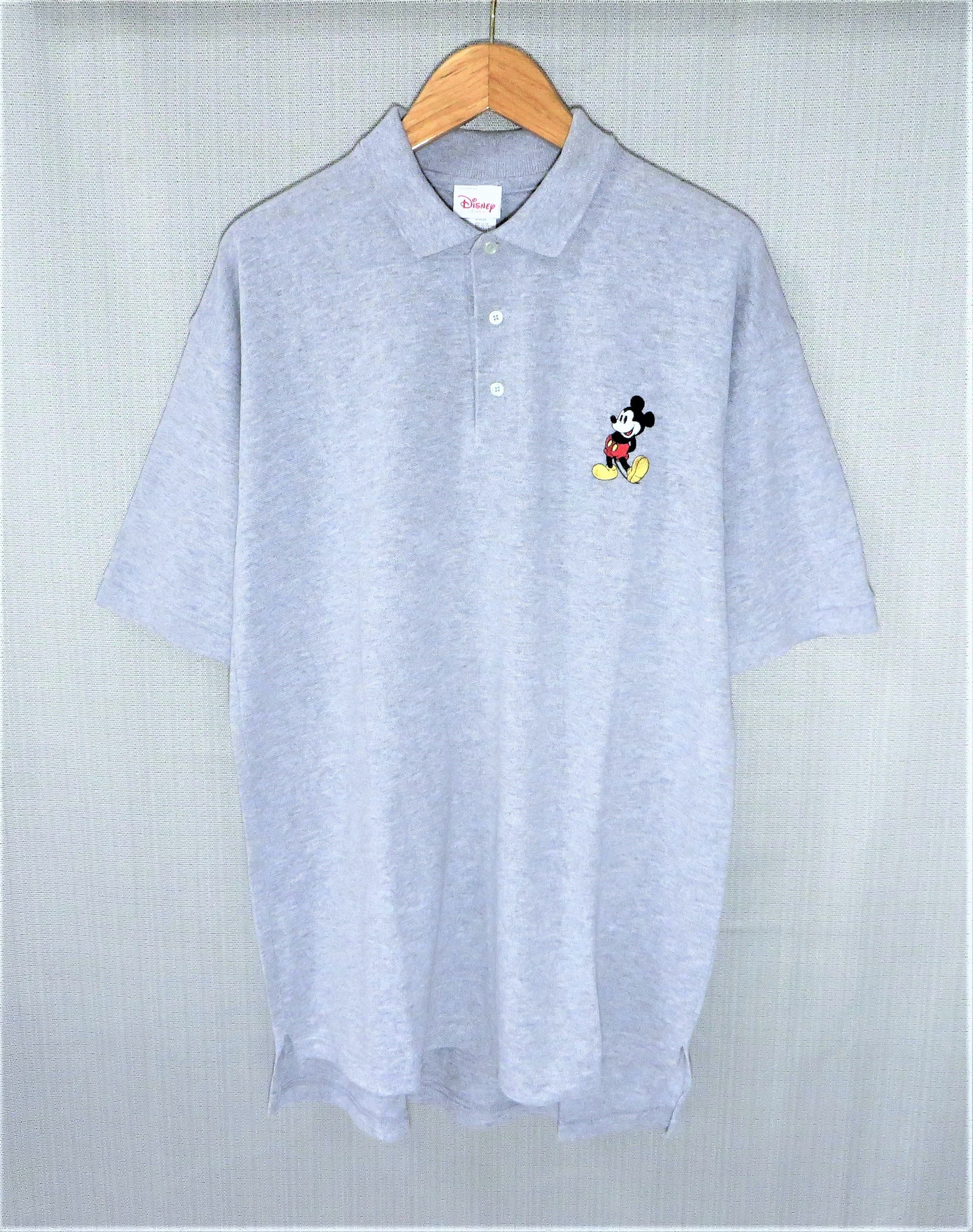 Discover 90s New Vintage Embroidered Classic Mickey Mouse Disney Polo Shirt Heather Gray Short Sleeve Pullover