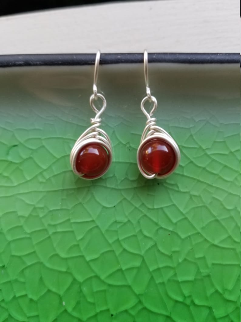 carnelian wire wrap earrings goldstone wire wrap earrings smoky quartz wire wrap earrings wire wrapped earrings