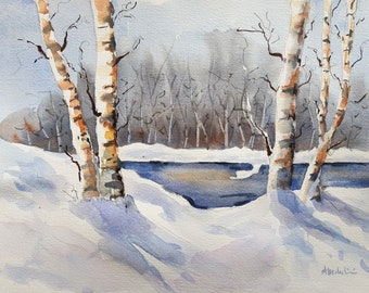 絵画　　田舎雪風景画 publicdomainq-0037113vyyurd.jpg