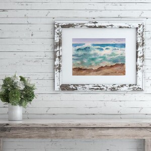 Sea Waves original watercolor, seascape wall decor, breaking waves watercolor painting, nautical home decor, ocean waves wall hanging image 9