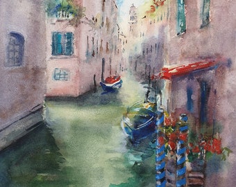 タペストリー 運河とゴンドラ 黒フレーム タペストリー 運河とゴンドラ 黒フレーム