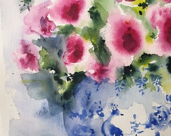 花瓶の花 水彩画 2022年作 花瓶の花 水彩画 2022年作 【公式通販】