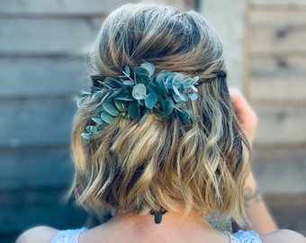 Eucalyptus Wedding Foliage Bridal Hair Clip - Faux Eucalyptus Bridal Hair Barrette - Artificial Bridal Hair Comb - Floral Hair Clip