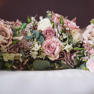 Mauve Pink Artificial Bridal Bouquet, Blush Pink Wedding Flower Bouquet, Mauve Bridesmaid Bouquet, Winter Wedding Bouquet, Wedding Bouquet