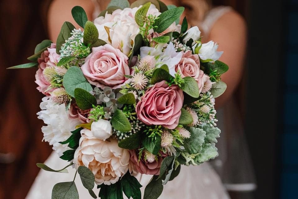 Wedding flowers artificial bouquets MANY COLOURS bride bridesmaid button holes 