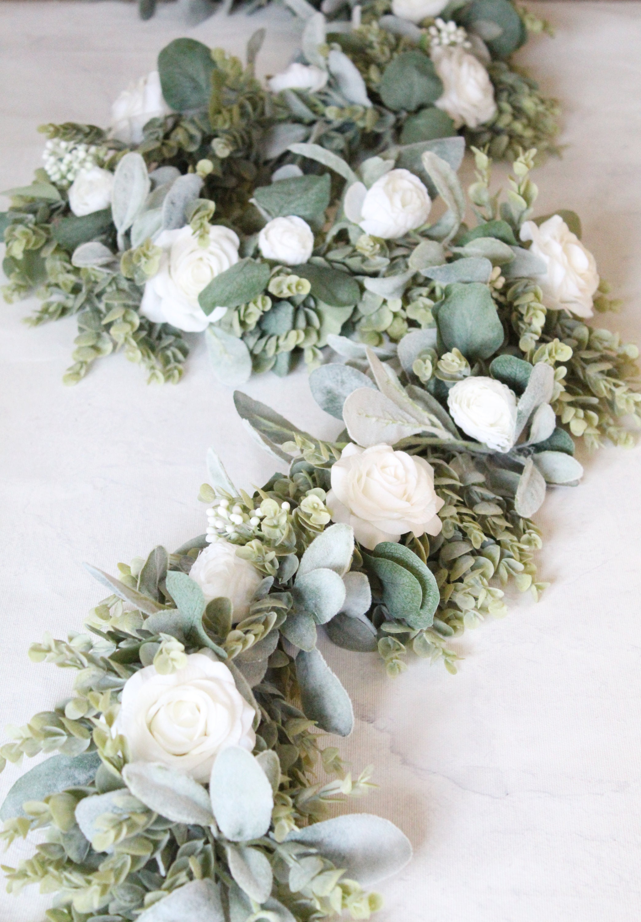 Elegant Eucalyptus Garland With Floral Accents