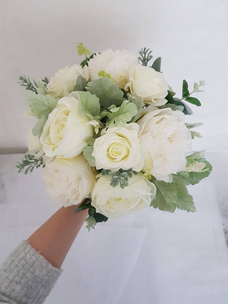 White Rose And Peony Bouquet