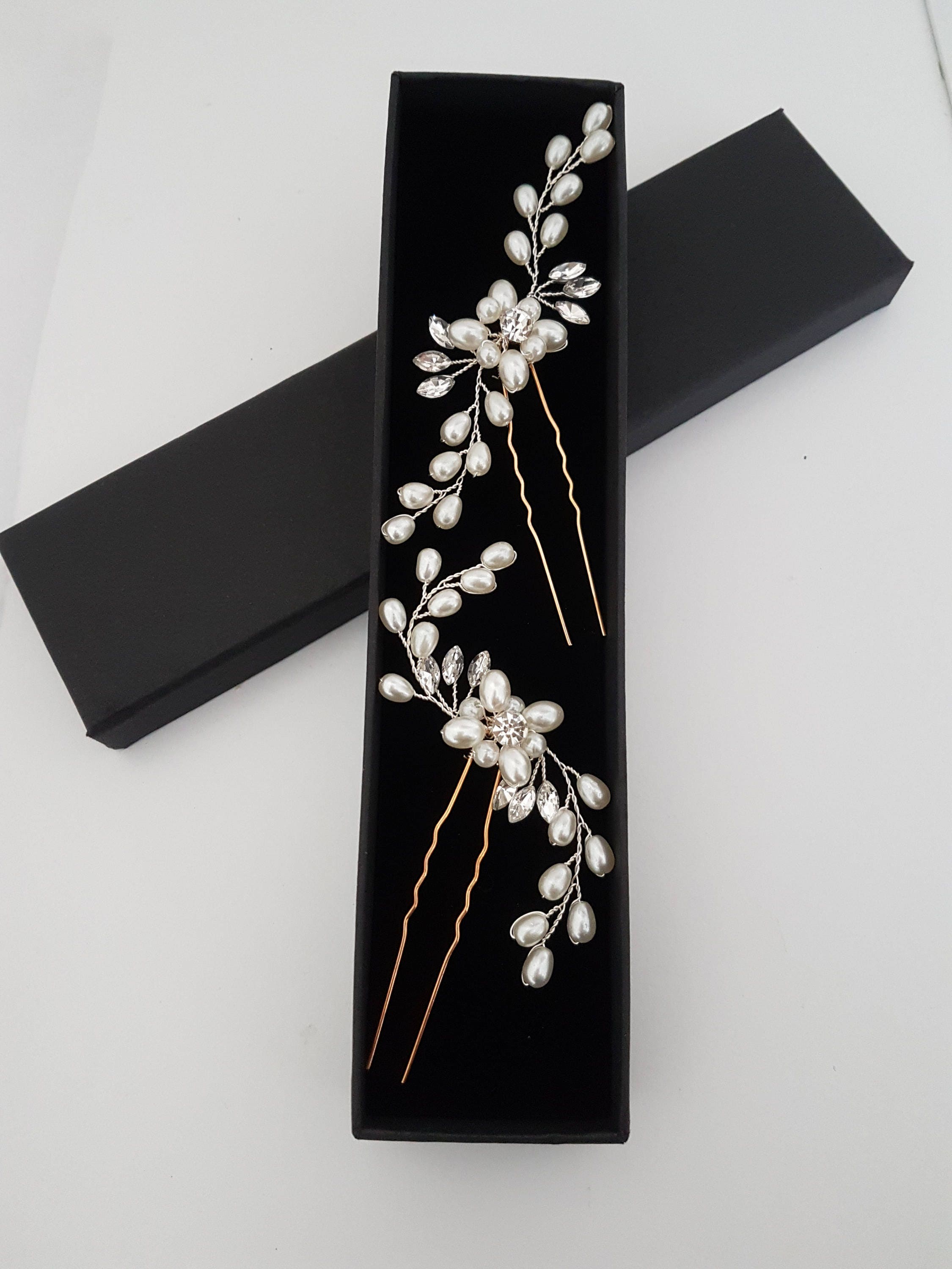 Bridal Pearl Hair Pin Accessories-bridal Hair Pieces-bridal - Etsy UK