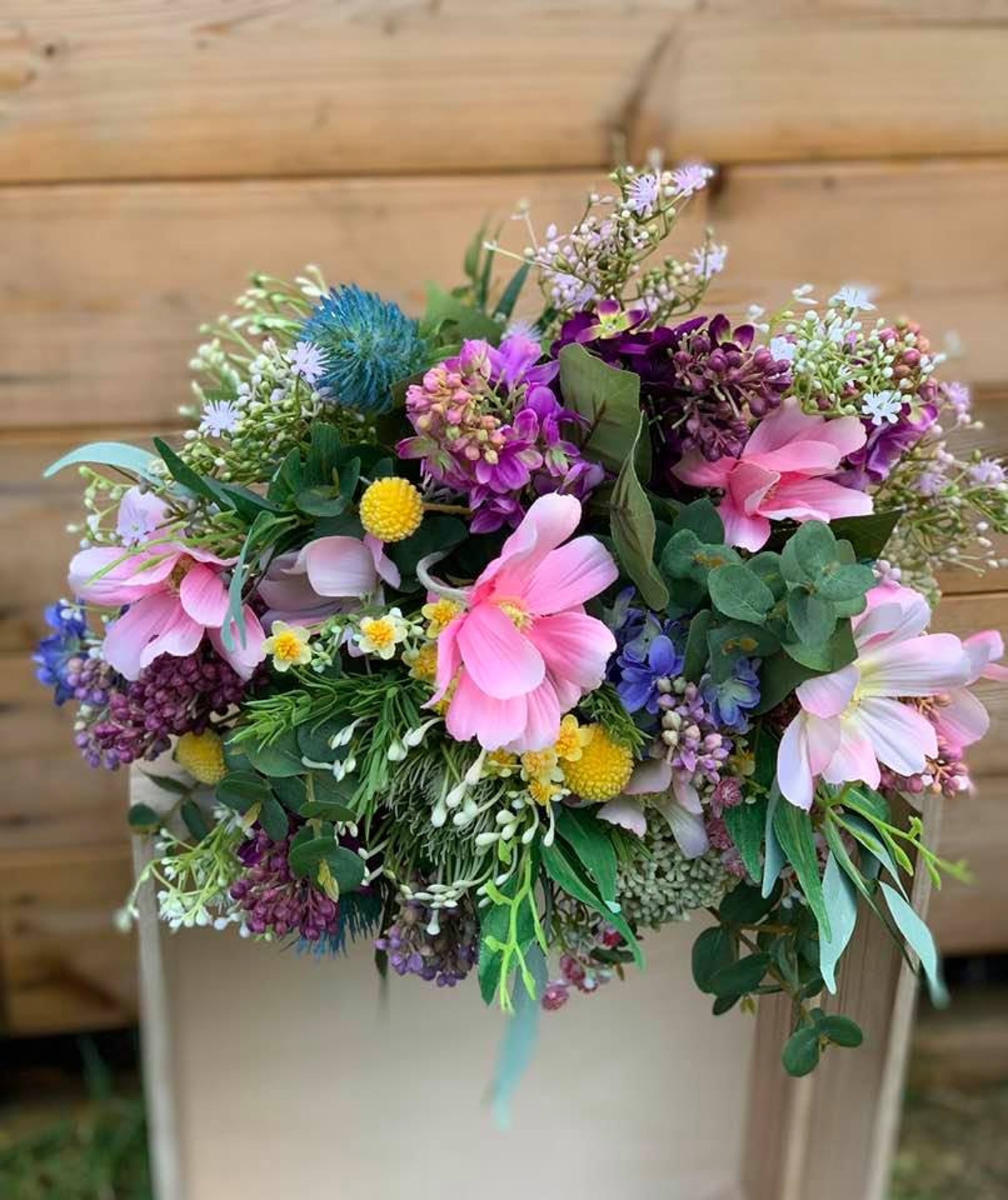 Bloom Artificial Spring Wedding Flower Bouquetartificial Pink Etsy UK