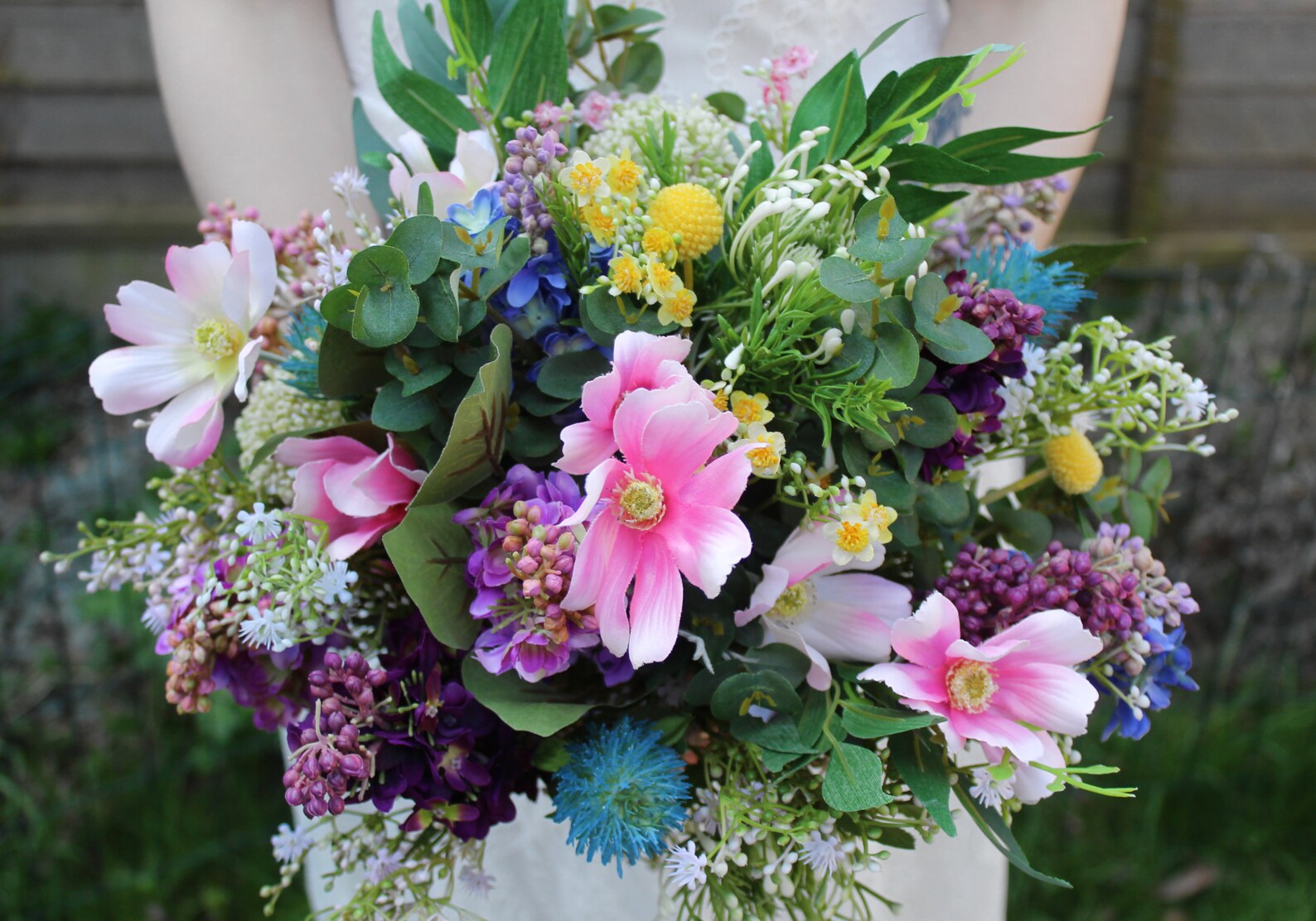 Bloom Artificial Spring Wedding Flower Bouquetartificial Pink Etsy UK