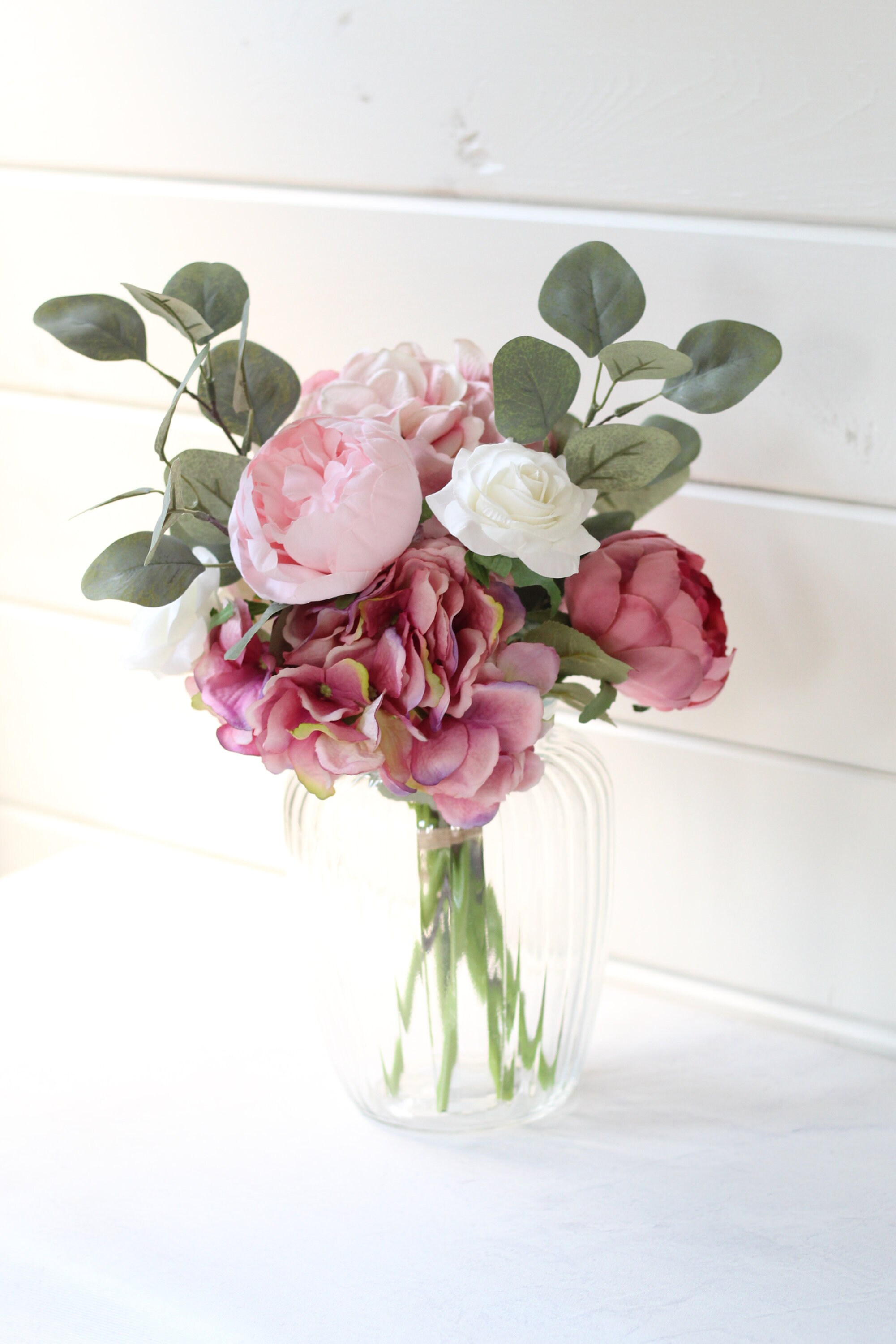 Artificial Dusky Pink Flower Vase Arrangement Vase for Etsy UK