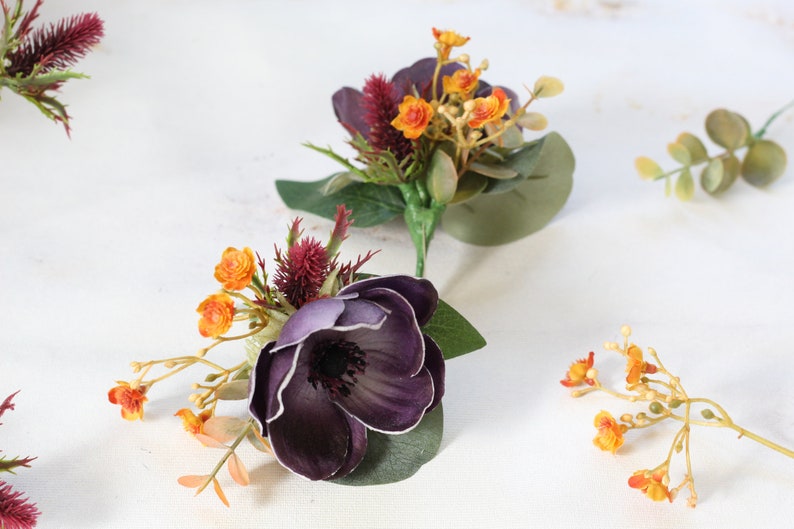 Artificial Autumn Wedding Bouquet Burnt Orange Faux Flower Etsy UK