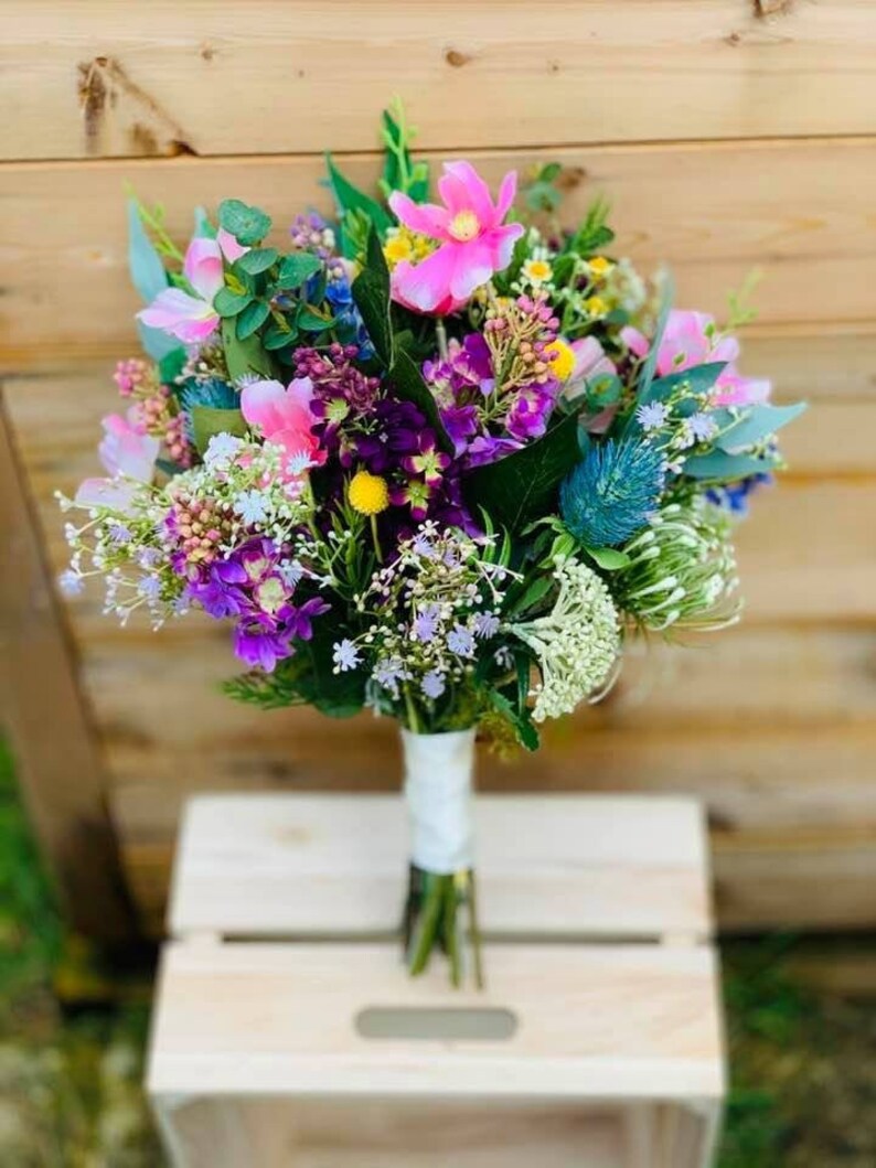 Bloom Artificial Spring Wedding Flower Bouquetartificial Pink Etsy UK