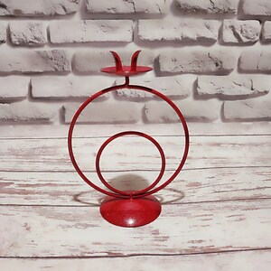 Candle holder minimalist, candlestick holders vintage, ukraine metal candle holder, red vintage candle holder