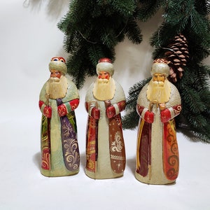 Vintage hand painted russian Santa Claus, russian Ded Moroz, grandfather Frost, Christmas and New Year gift, figurine collectible, 9.85&quot;