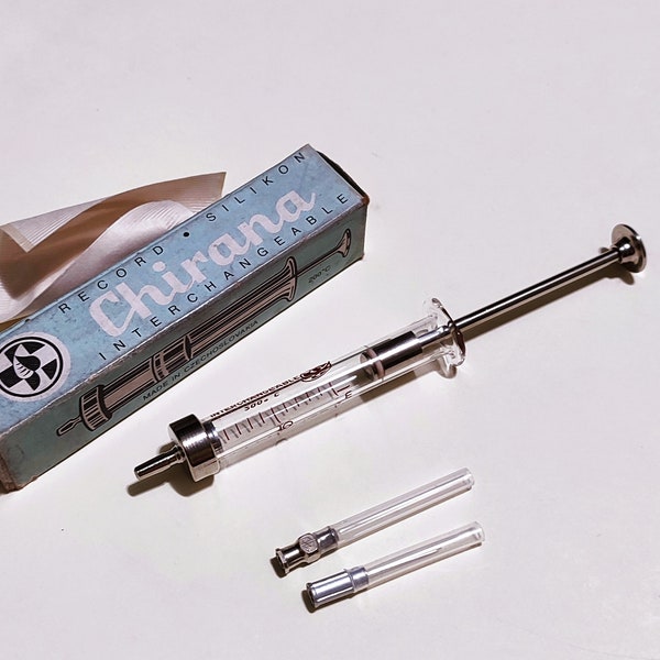 Medical glass syringe 1ml, medical tools vintage, medical instrument, antique doctor tool, new old insulin syringe with box, pharmacy décor