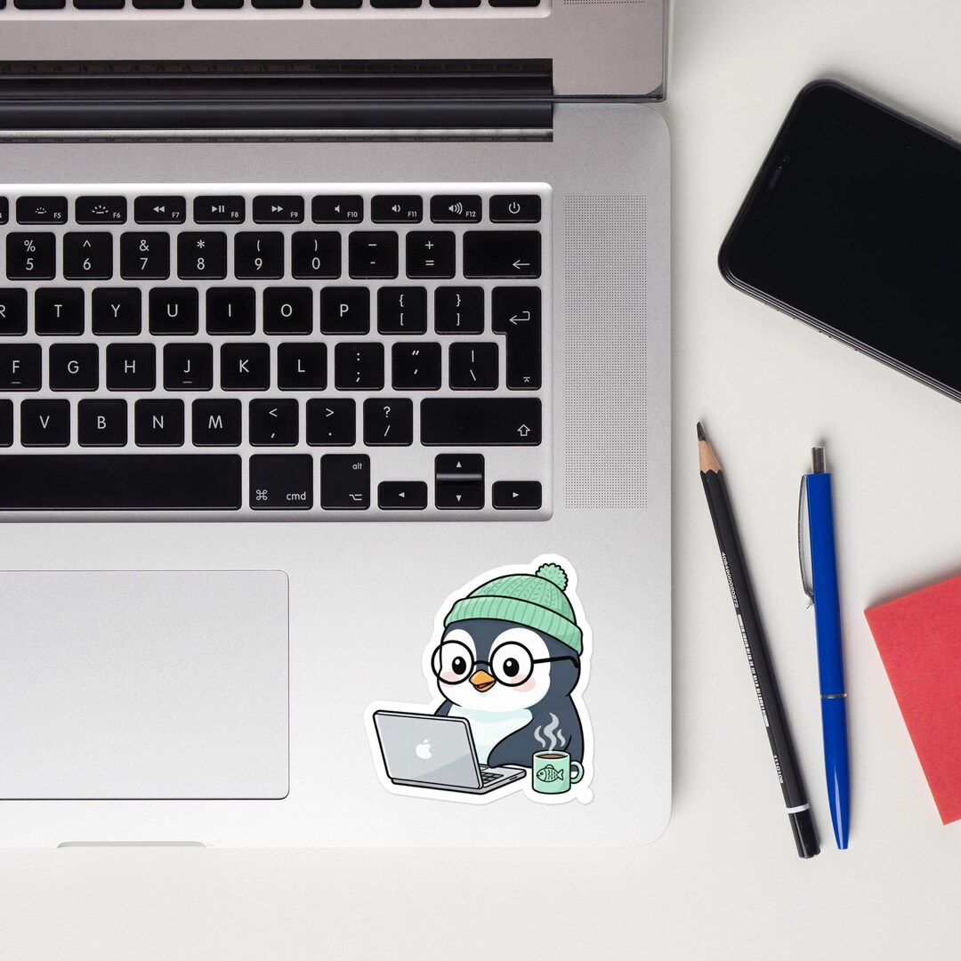 Coding Penguin Bubble-free Stickers - Etsy