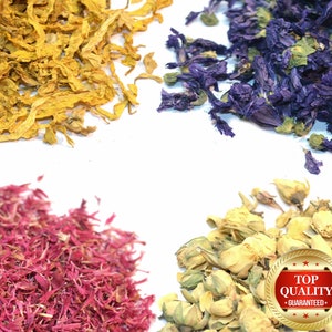 Natural Dried Flowers & Petals 60 Types Herbal Tea Supplies Infusion Gin Tonic Botanicals Highest Quality Flowers Free UK Shipping image 1