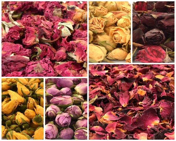 Edible Natural Dried Flower Petals Set of 7 Tea/Bath-Bomb/Soap/Resin Free  Shipp.
