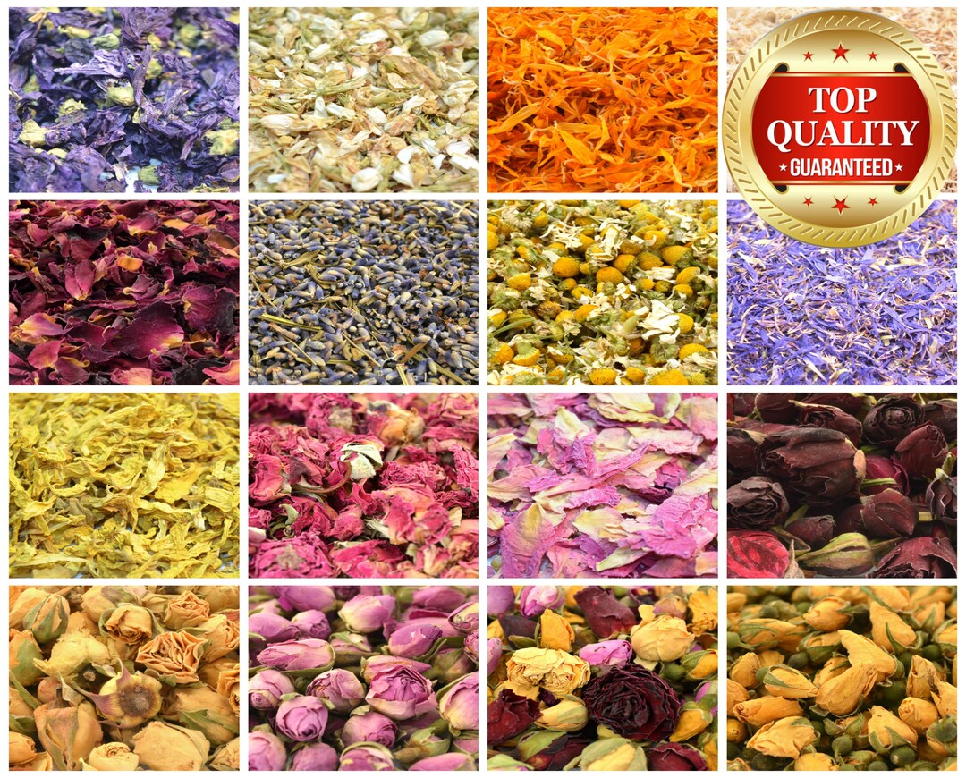 54 Types of Edible Dried Flowers & Petals for Tincture Tea Etsy UK