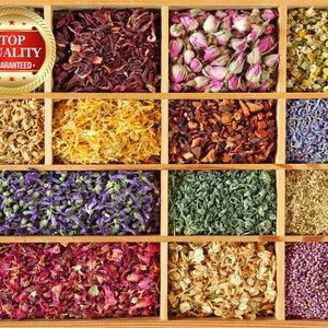 Various Dried Flowers 60+ Types! Soap Bath Bomb Candle Natural Wedding Confetti DIY Arts Crafts Supplies Potpourri