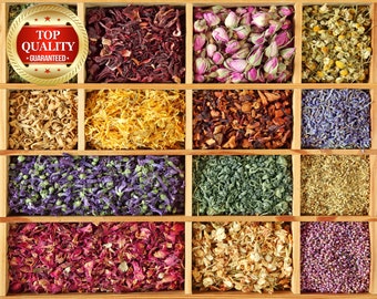 Various Dried Flowers 60+ Types! Soap Bath Bomb Candle Natural Wedding Confetti DIY Arts Crafts Supplies Potpourri